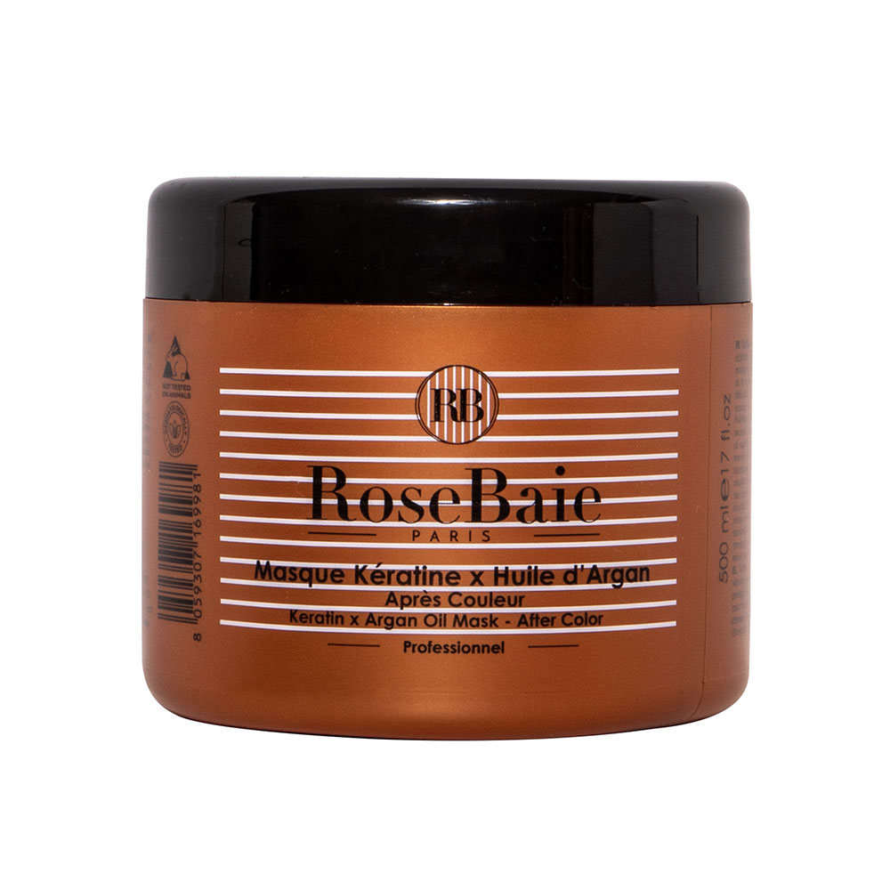 Rosebaie Huile d'Argan Masque kératine Cheveux colorés 500ml