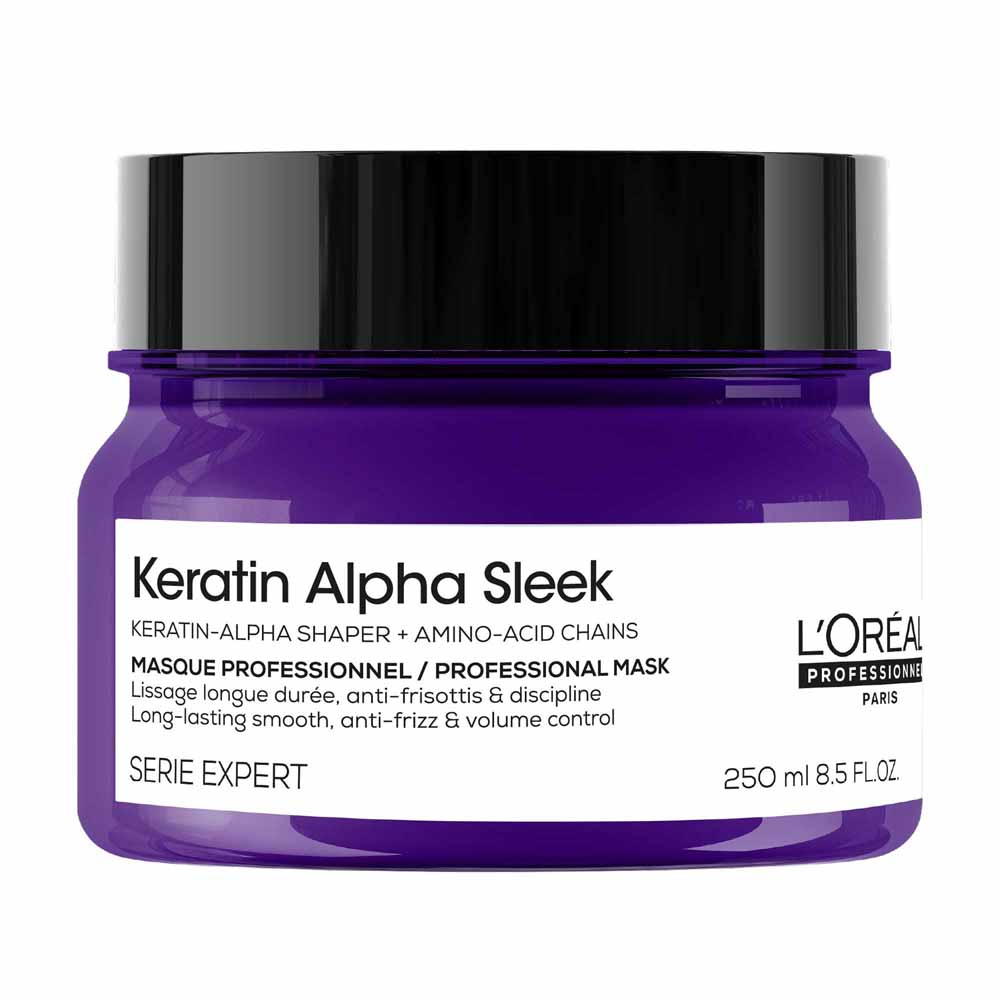 L'Oréal Professionnel Serie Expert Keratin Alpha Sleek Masque à la Kératine Cheveux Sujets aux Frisottis et Indisciplinés 250ml