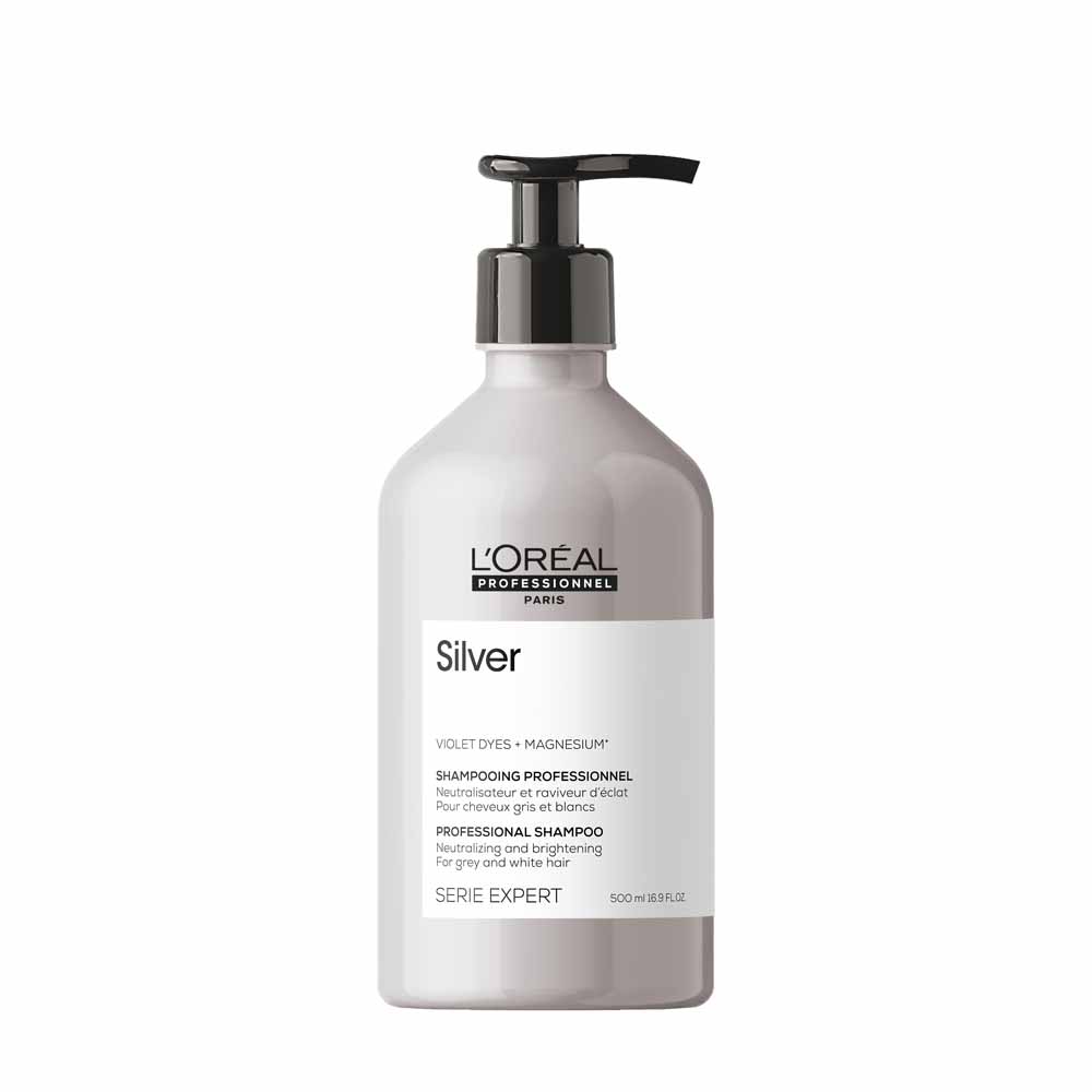 L'Oréal Professionnel Silver Shampoing déjaunisseur pour cheveux gris et blancs 500ml