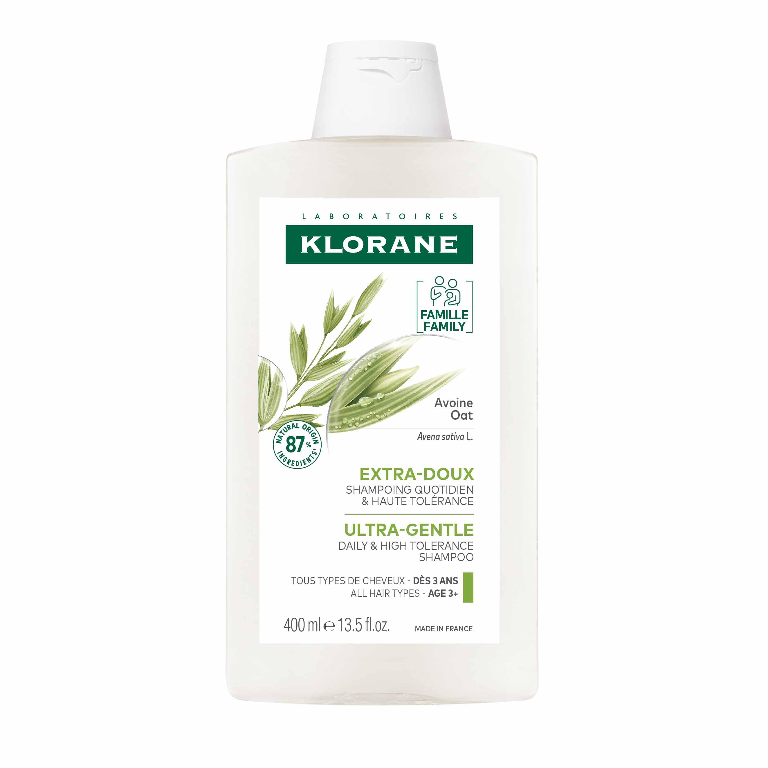 Klorane Avoine Shampoing Extra-doux Tous types de cheveux 400ml