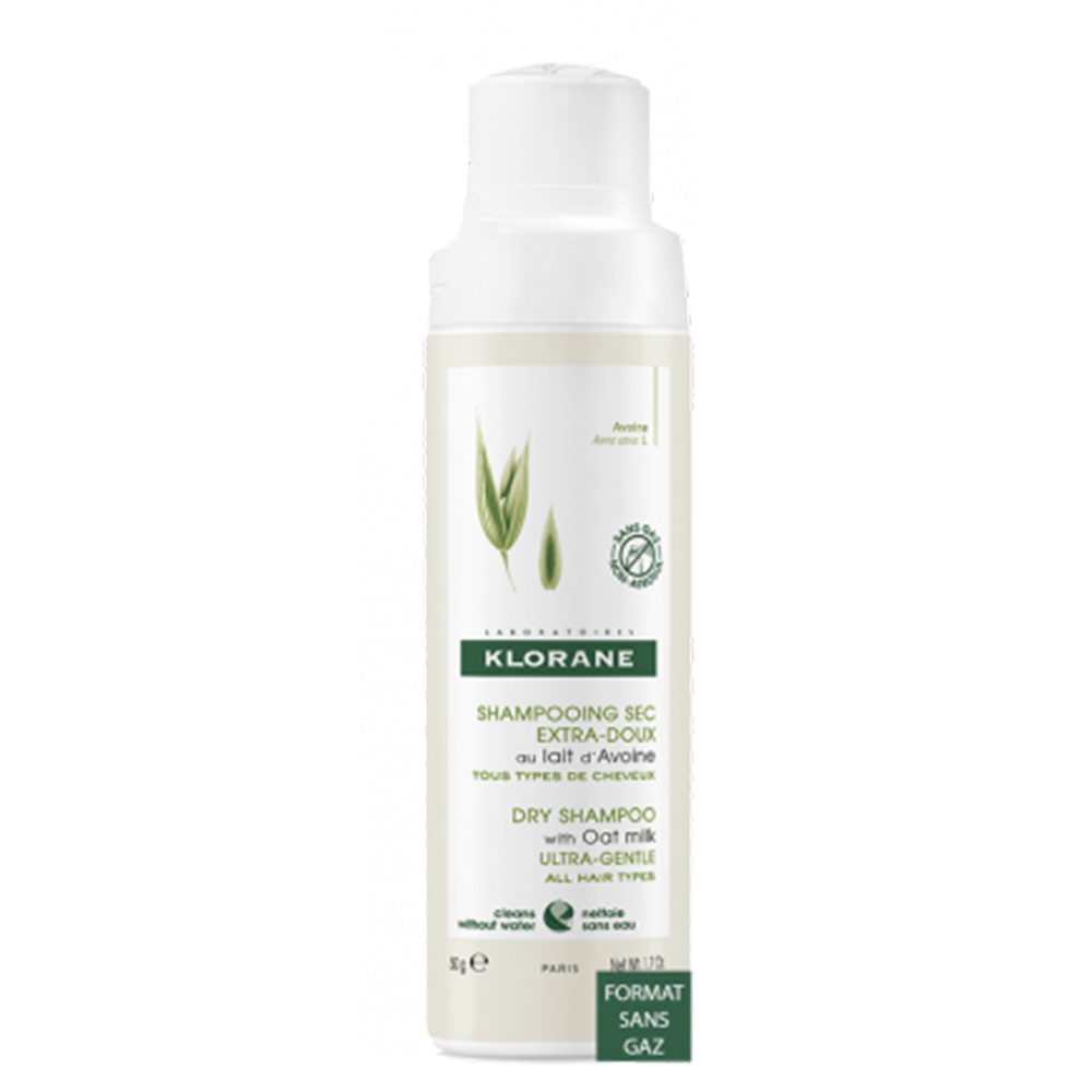 Klorane Lait D'Avoine Shampooing Sec Extra Doux Sans Gaz Tous Types De Cheveux 50g